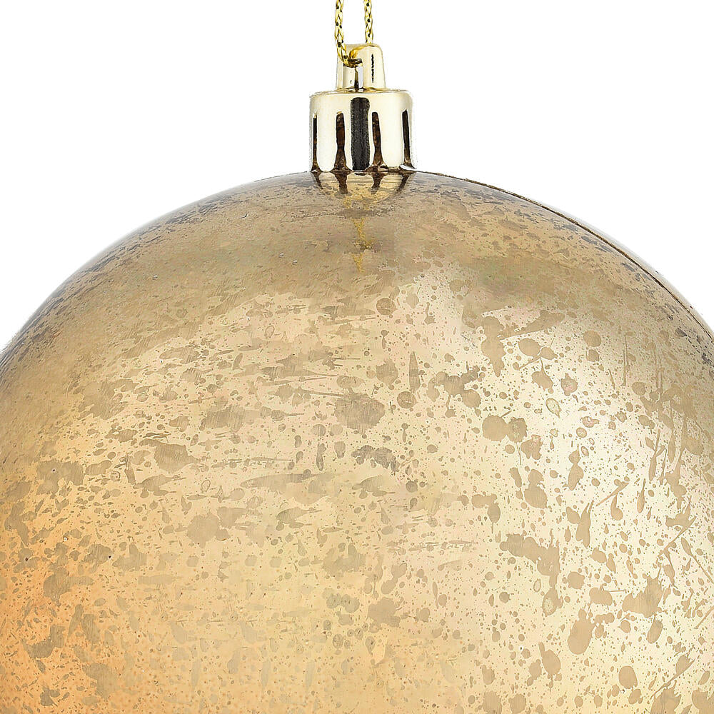 Shatterproof Mocha Shiny Mercury Ball UV Ornament, 4" (Set of 6) - Image 2
