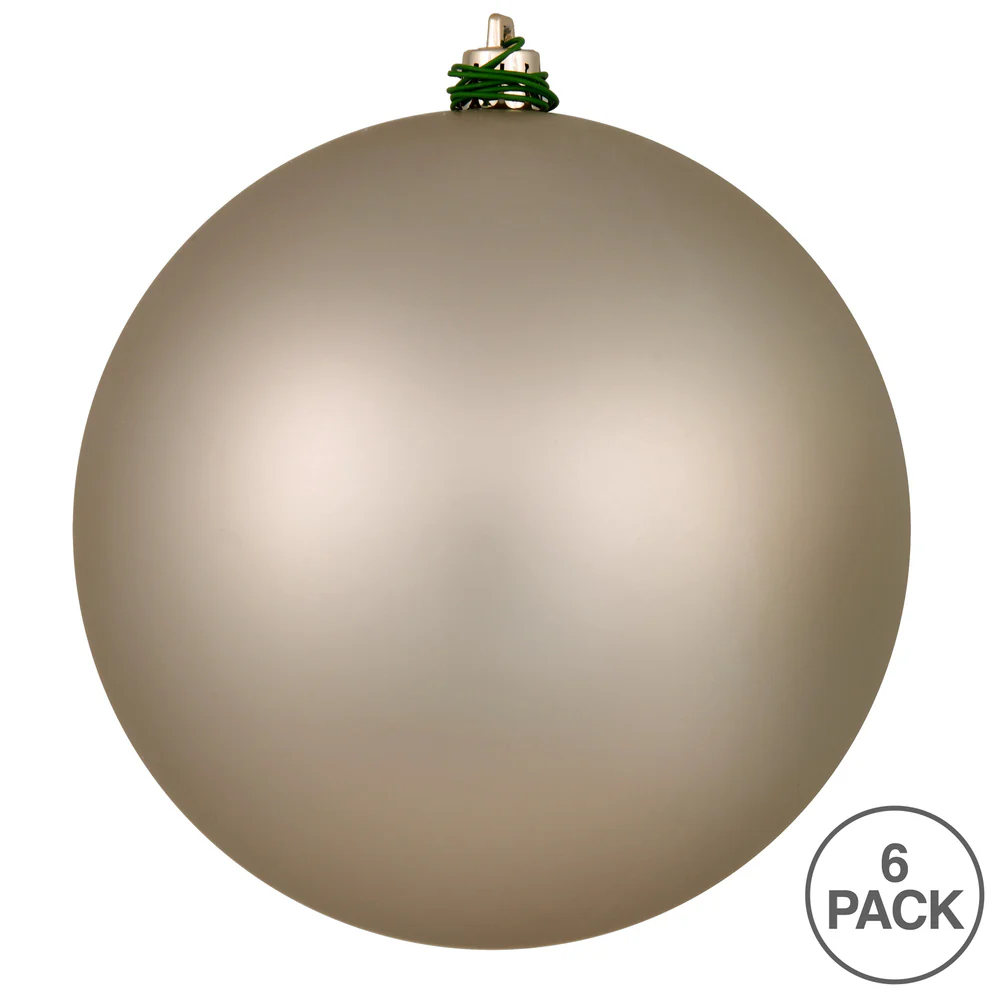 Shatterproof Oat Matte Ball UV Ornament, 4" (Set of 6) - Image 3