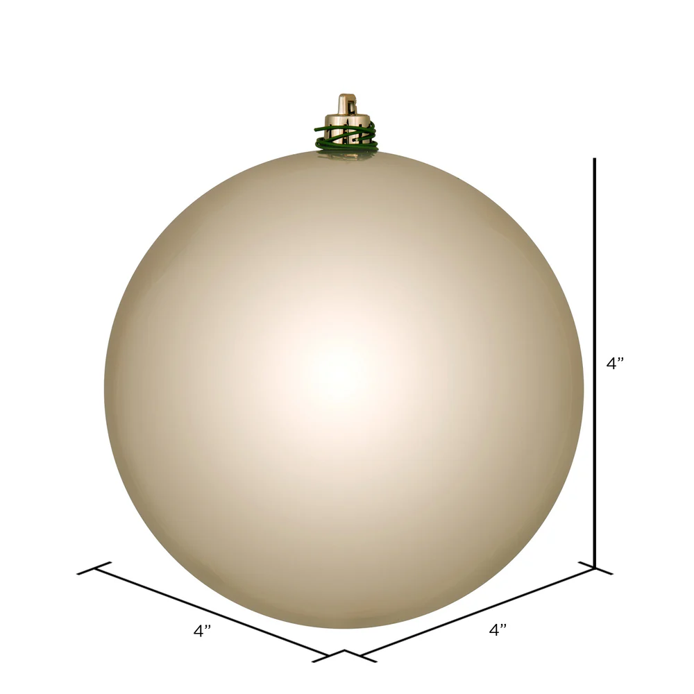Shatterproof Oat Shiny Ball UV Ornament, 4" (Set of 6) - Image 2
