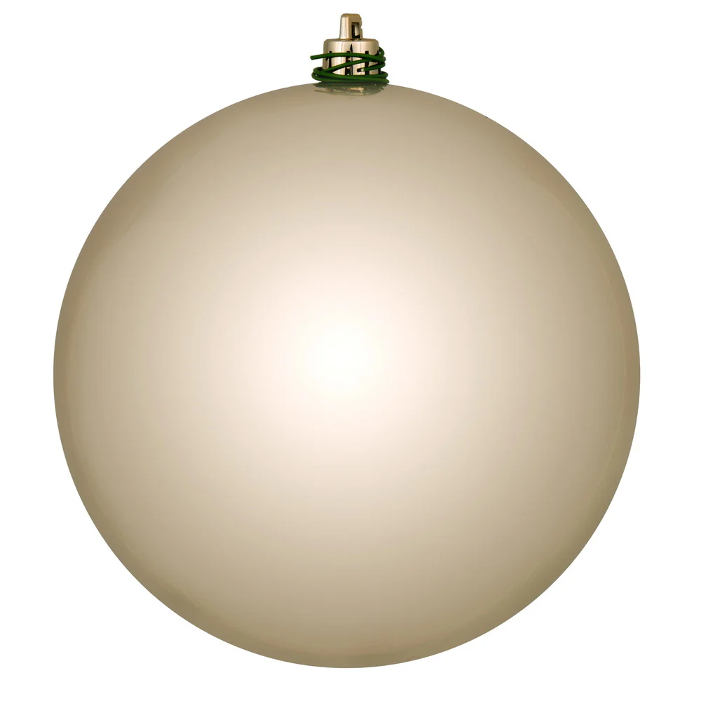 Shatterproof Oat Shiny Ball UV Ornament, 6" (Set of 4)