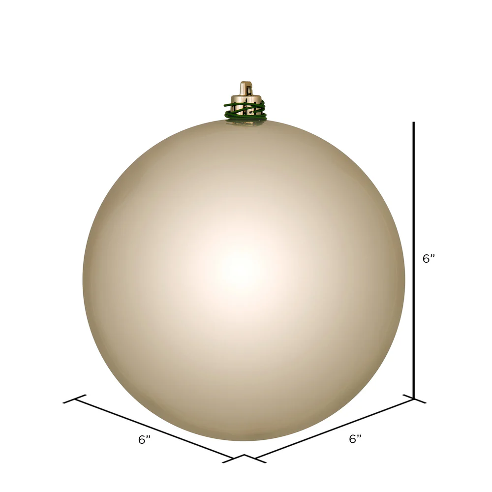 Shatterproof Oat Shiny Ball UV Ornament, 6" (Set of 4) - Image 2