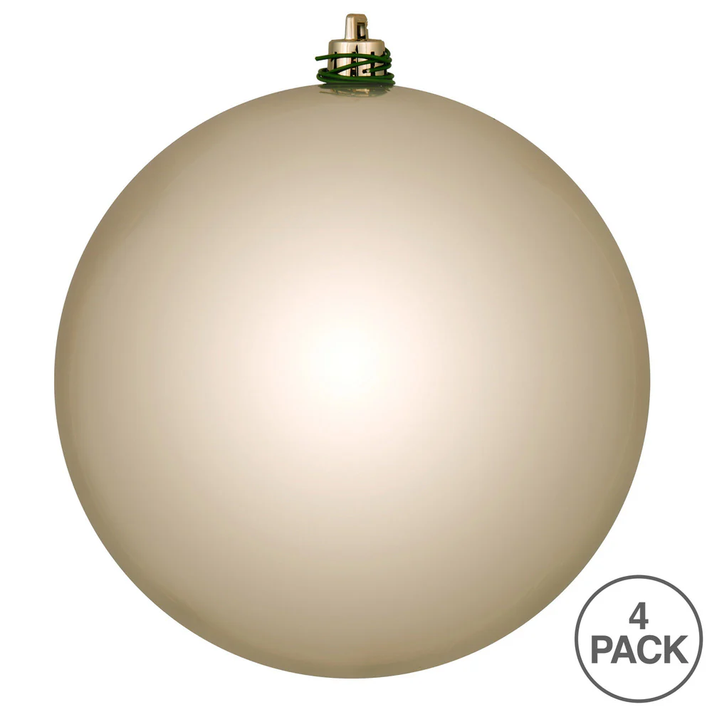 Shatterproof Oat Shiny Ball UV Ornament, 6" (Set of 4) - Image 6
