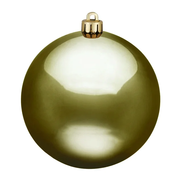 Shatterproof Olive Green Shiny Ball Ornament, 3” (80MM)