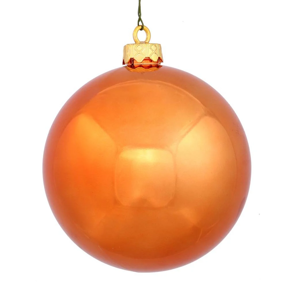 Shatterproof Orange Shiny Ball Ornament, 3" (70MM)