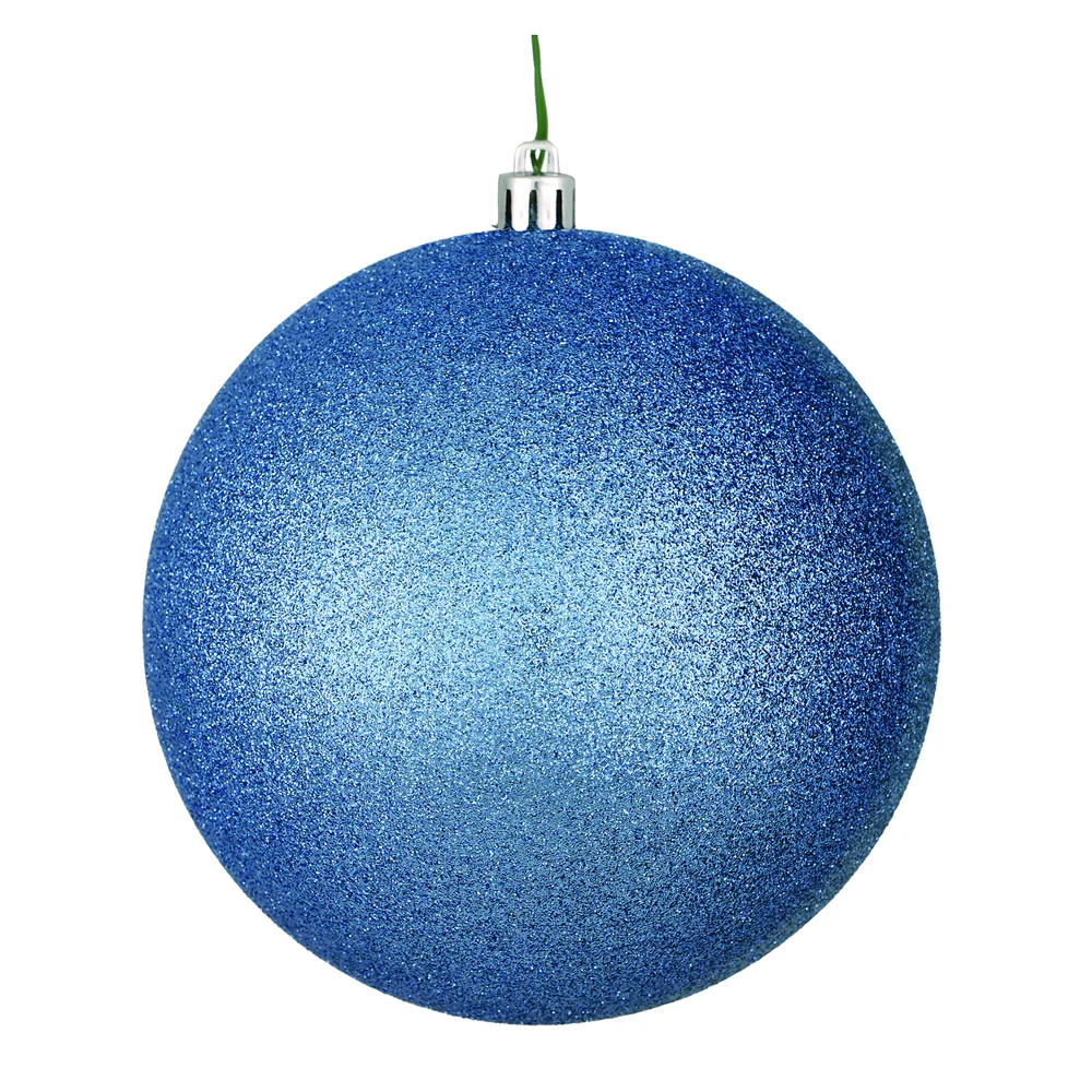 Shatterproof Periwinkle Glitter Ball Ornament, 4" (100MM)