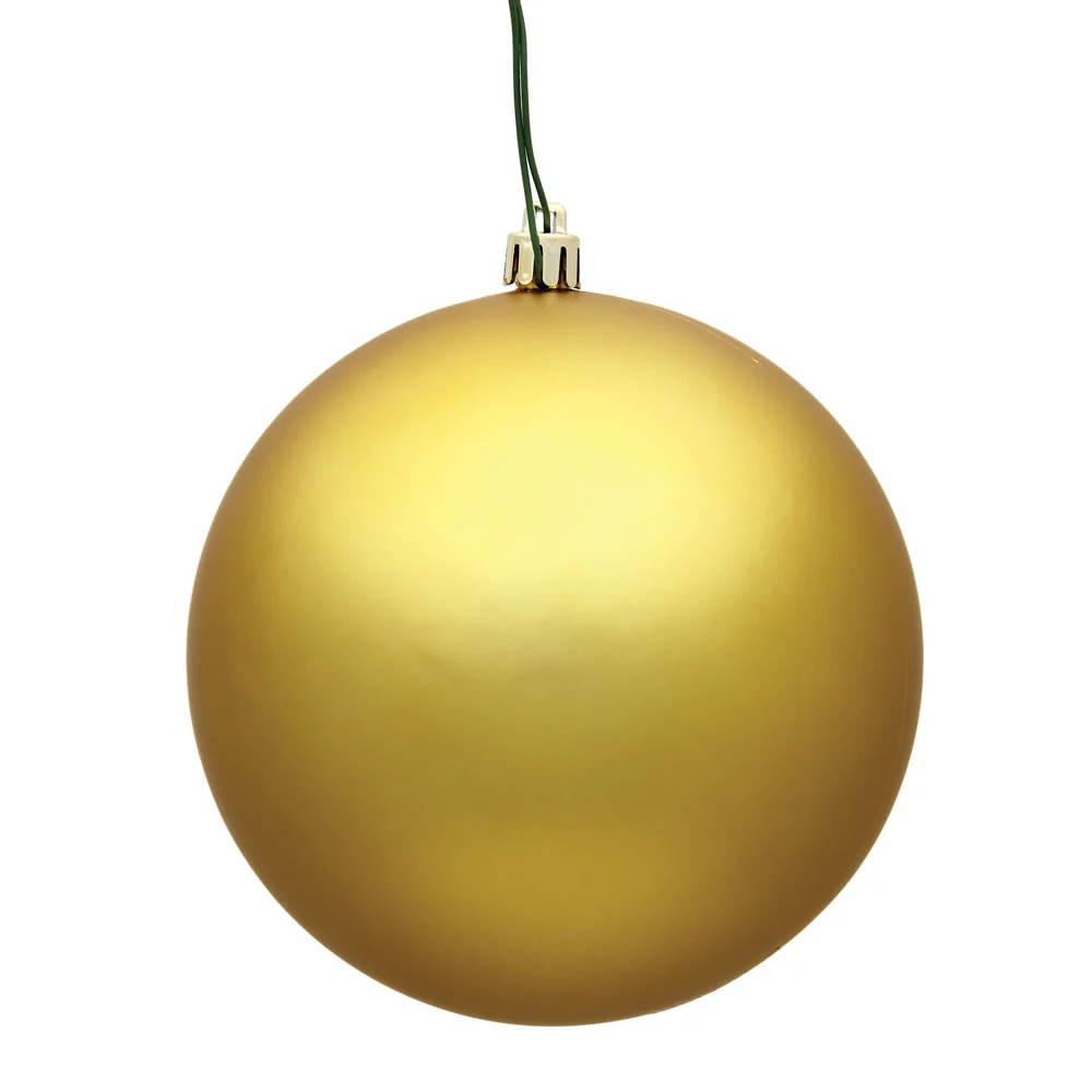 Shatterproof Plastic Gold Matte Ball Ornament, 6" (150MM)