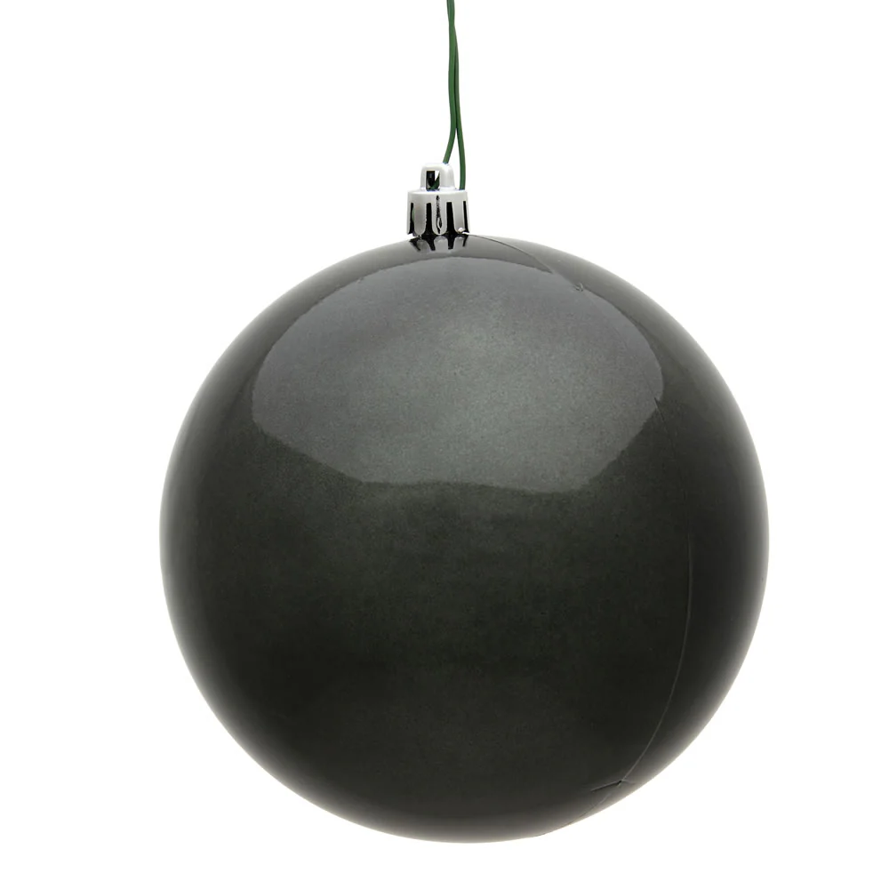 Shatterproof Plastic Pearlized Pewter Ball Ornament, 6" (150MM)