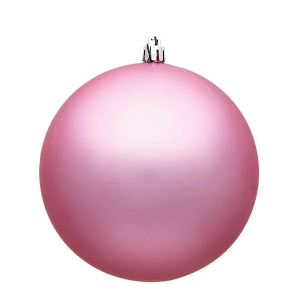 Shatterproof Plastic Pink Matte Ball Ornament, 4" (100MM)