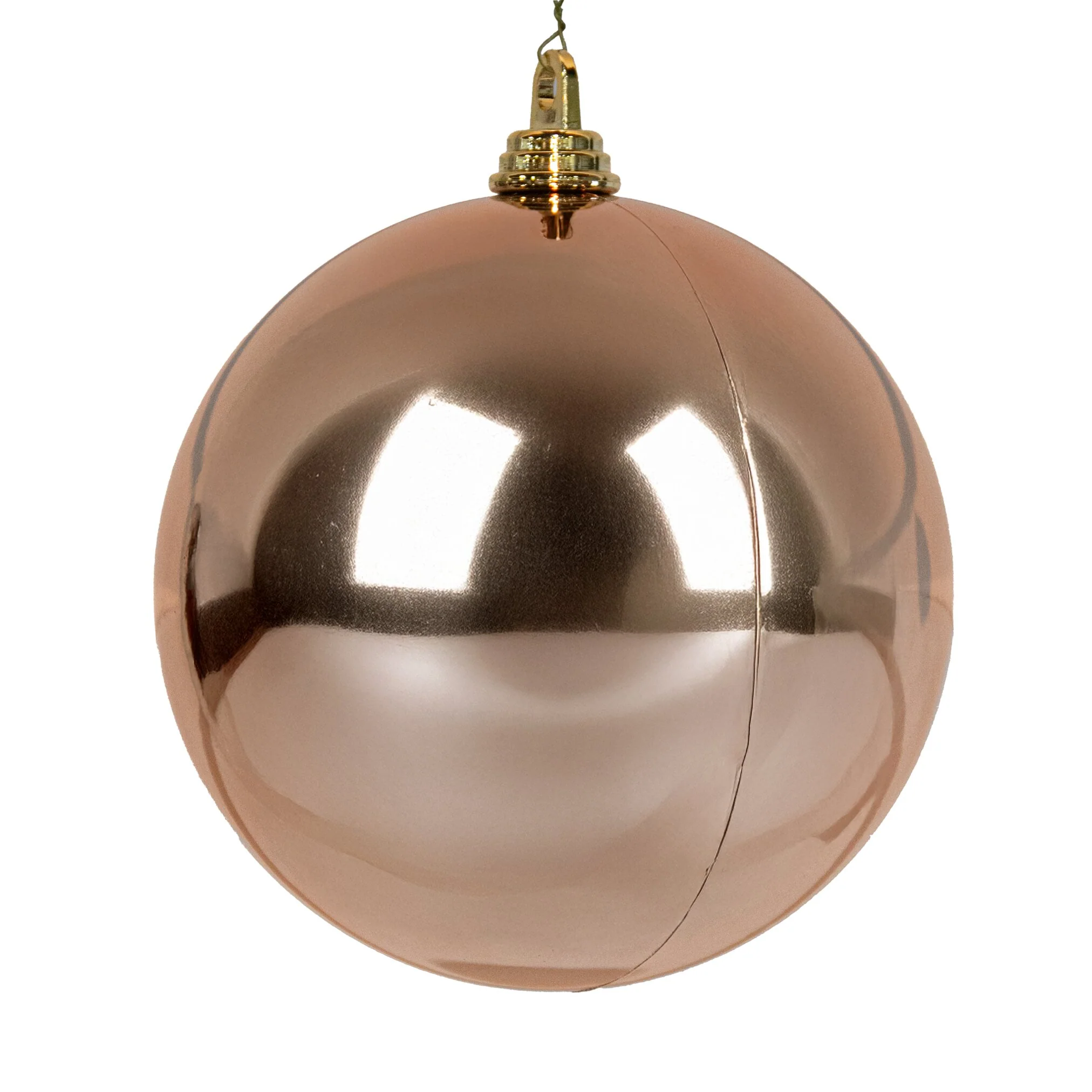 Shatterproof Plastic Sand Gold Shiny Ball Ornament, 8" (200MM)