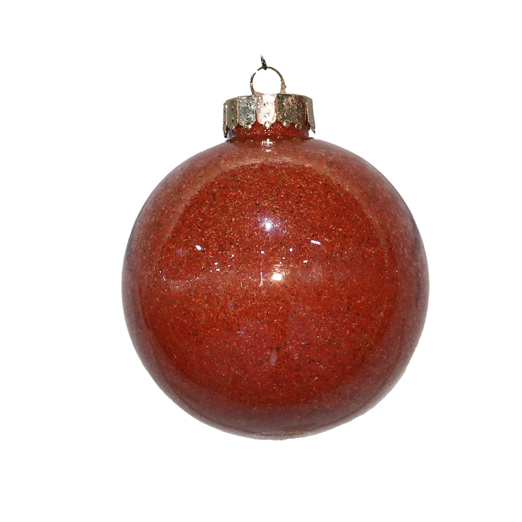 Shatterproof Rustic Orange Ball Ornament 4" (100MM)