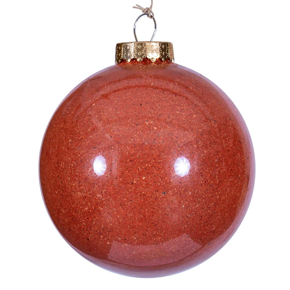 Shatterproof Rustic Orange Ball Ornament, 6" (150MM)