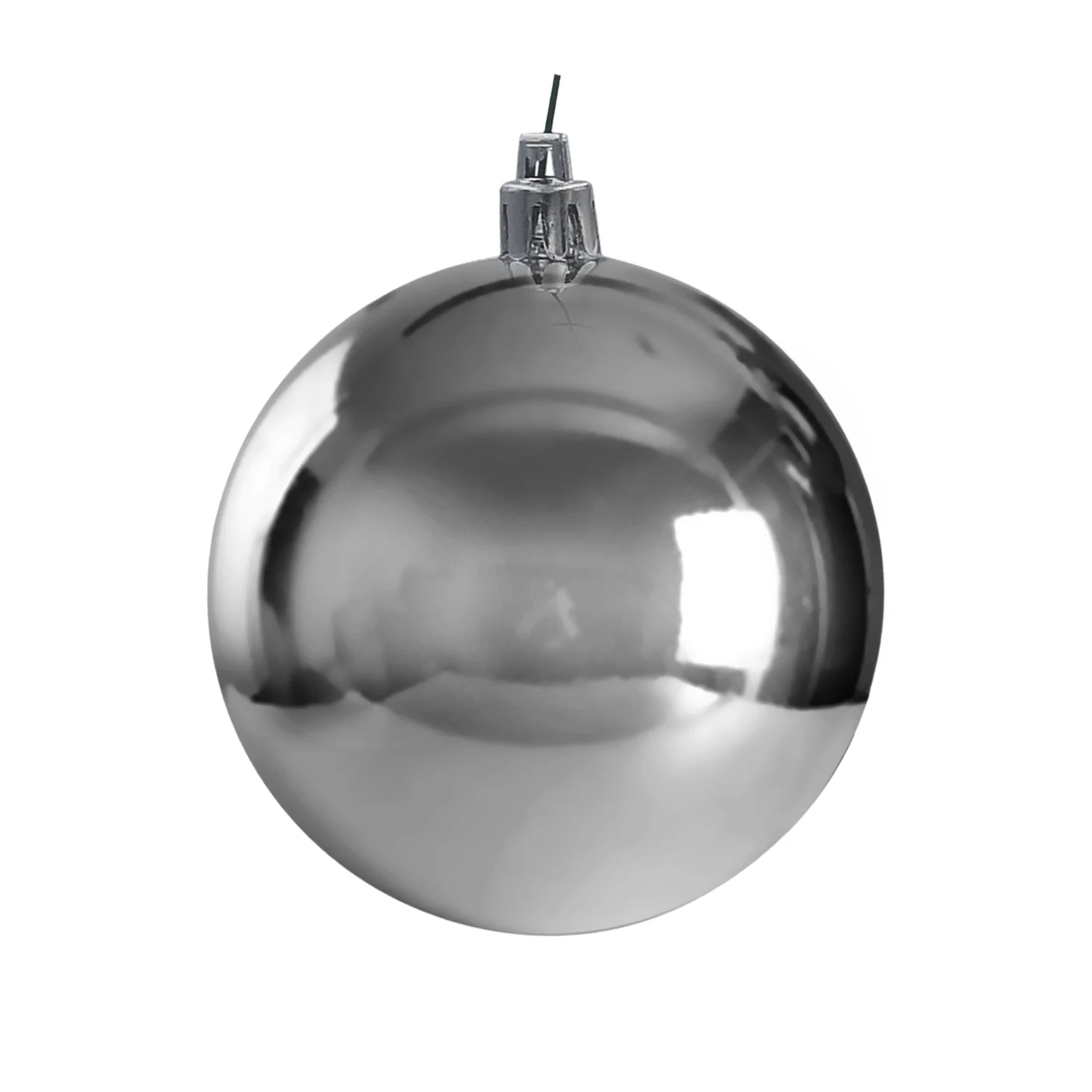 Shatterproof Silver Shiny Ball Ornament, 2" (50MM)