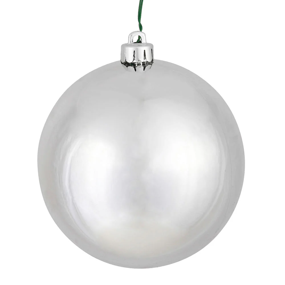 Shatterproof Silver Candy Apple Ball Ornament, 8" (200MM)