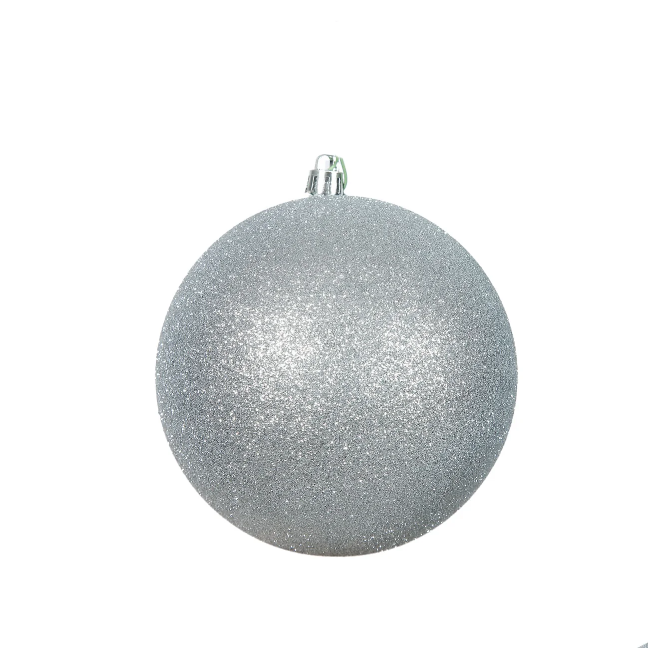 Shatterproof Silver Glitter Ball Ornament, 4" (100MM)