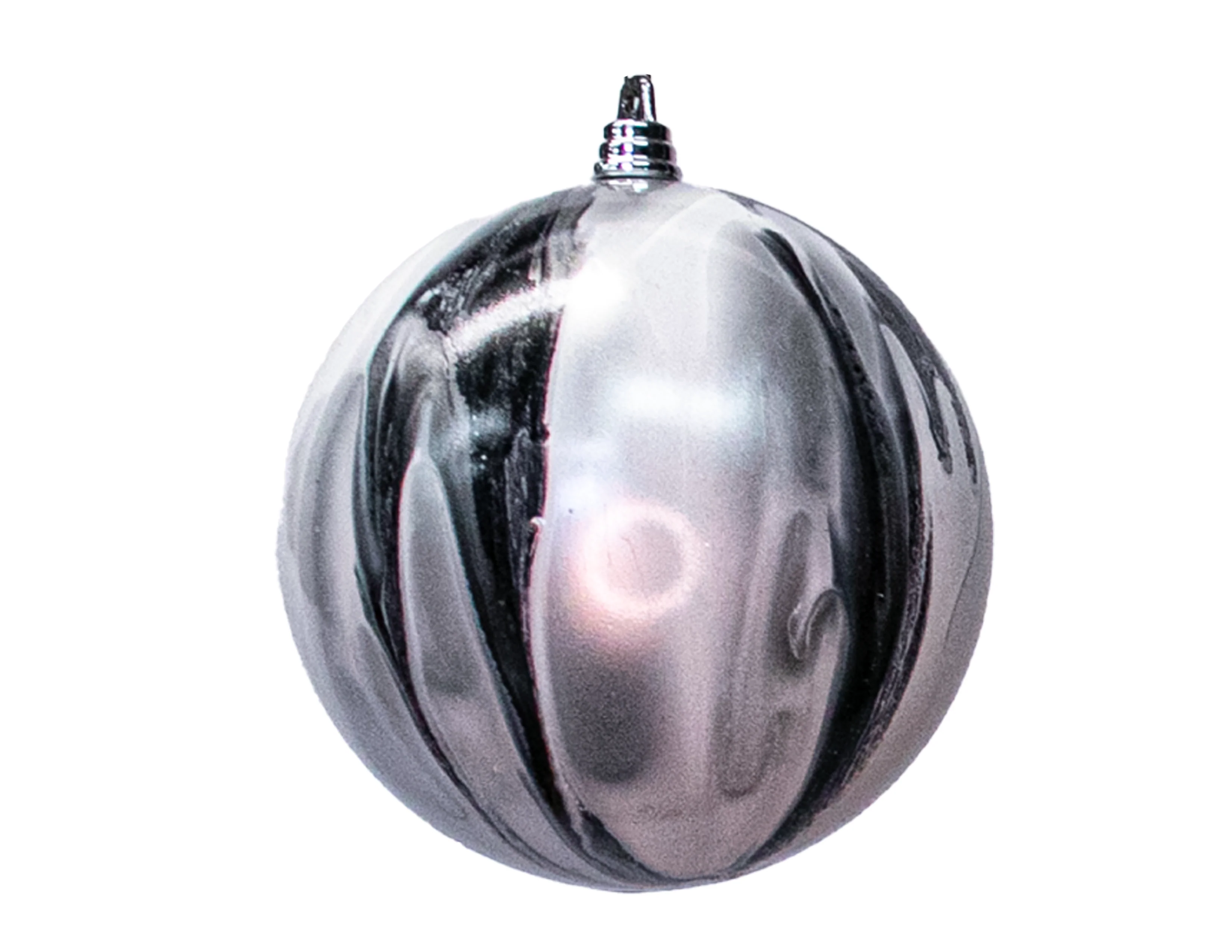 Shatterproof Silver Marble Candy Apple Ball Ornament, 4" (100MM)