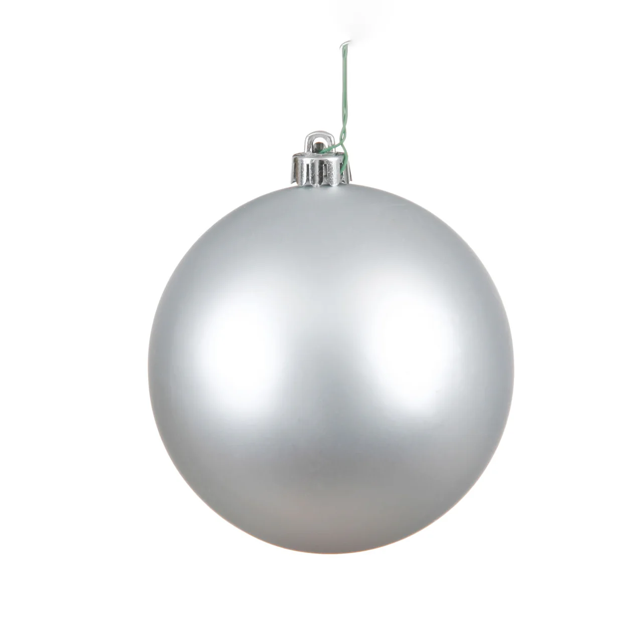 Shatterproof Plastic Silver Matte Ball UV Ornament, 3" (80MM)