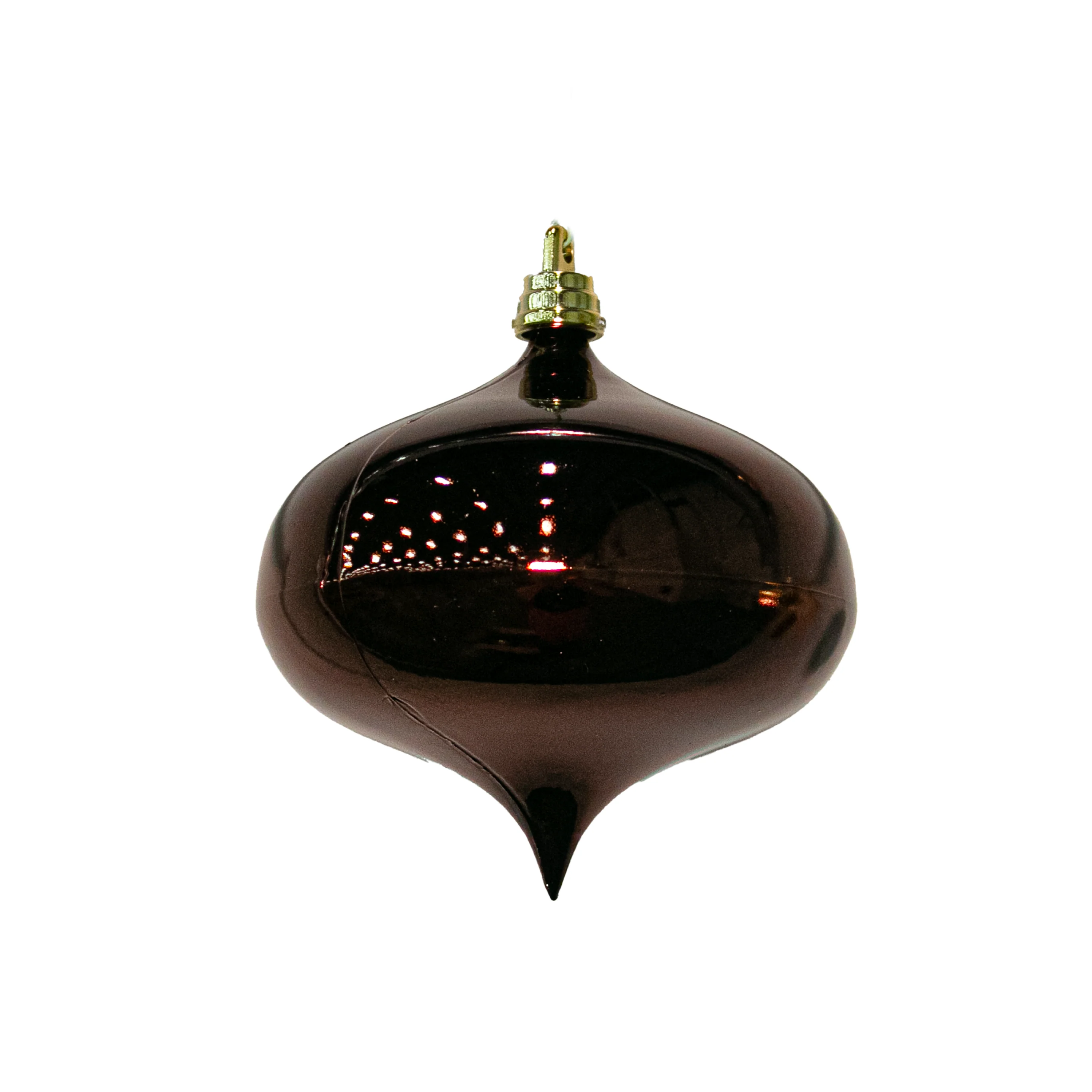 Shatterproof Chocolate Shiny Smooth Onion Ornament, 4" (100MM)