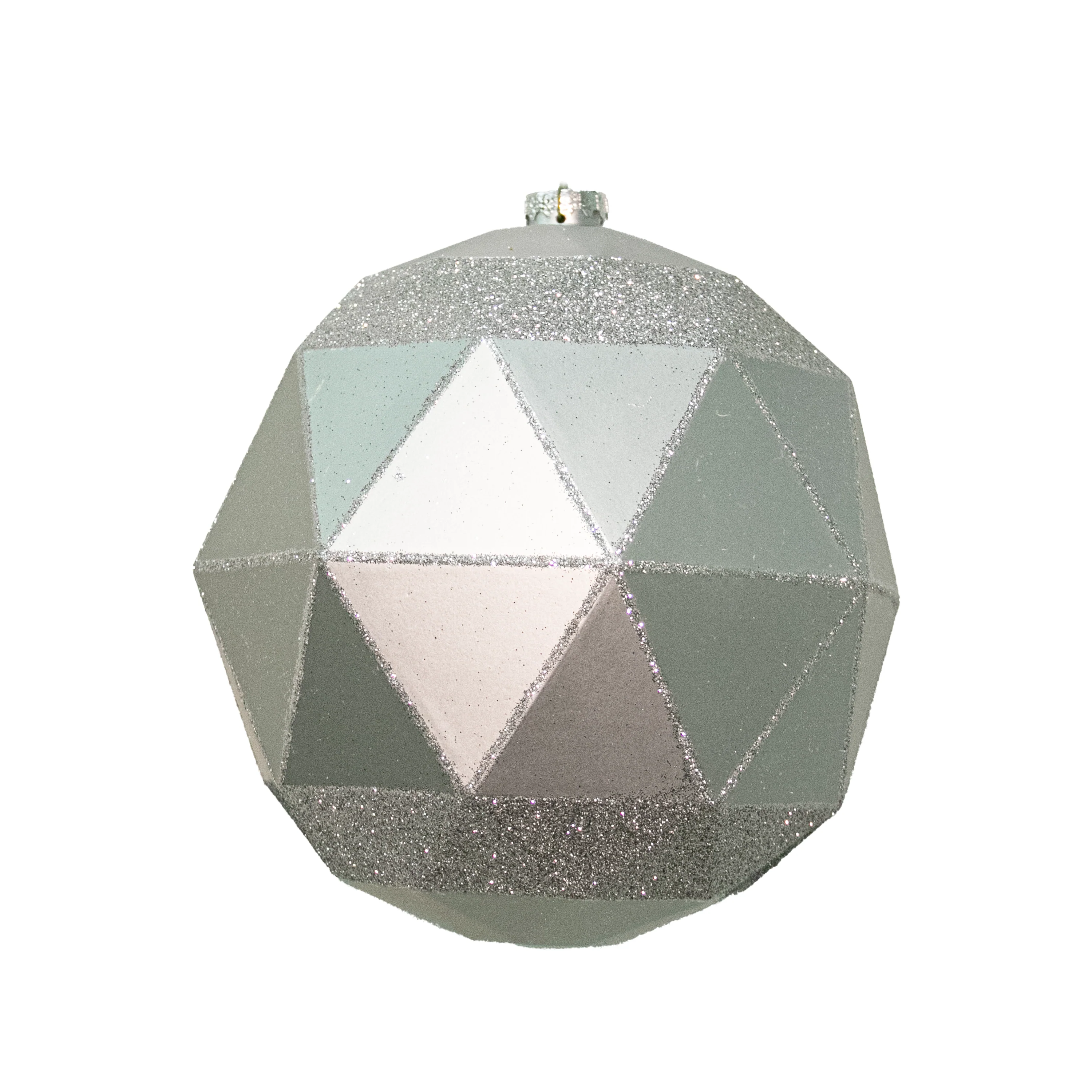 Shatterproof Silver W/Silver Matte Giltter Ball Ornament, 8" (200MM)