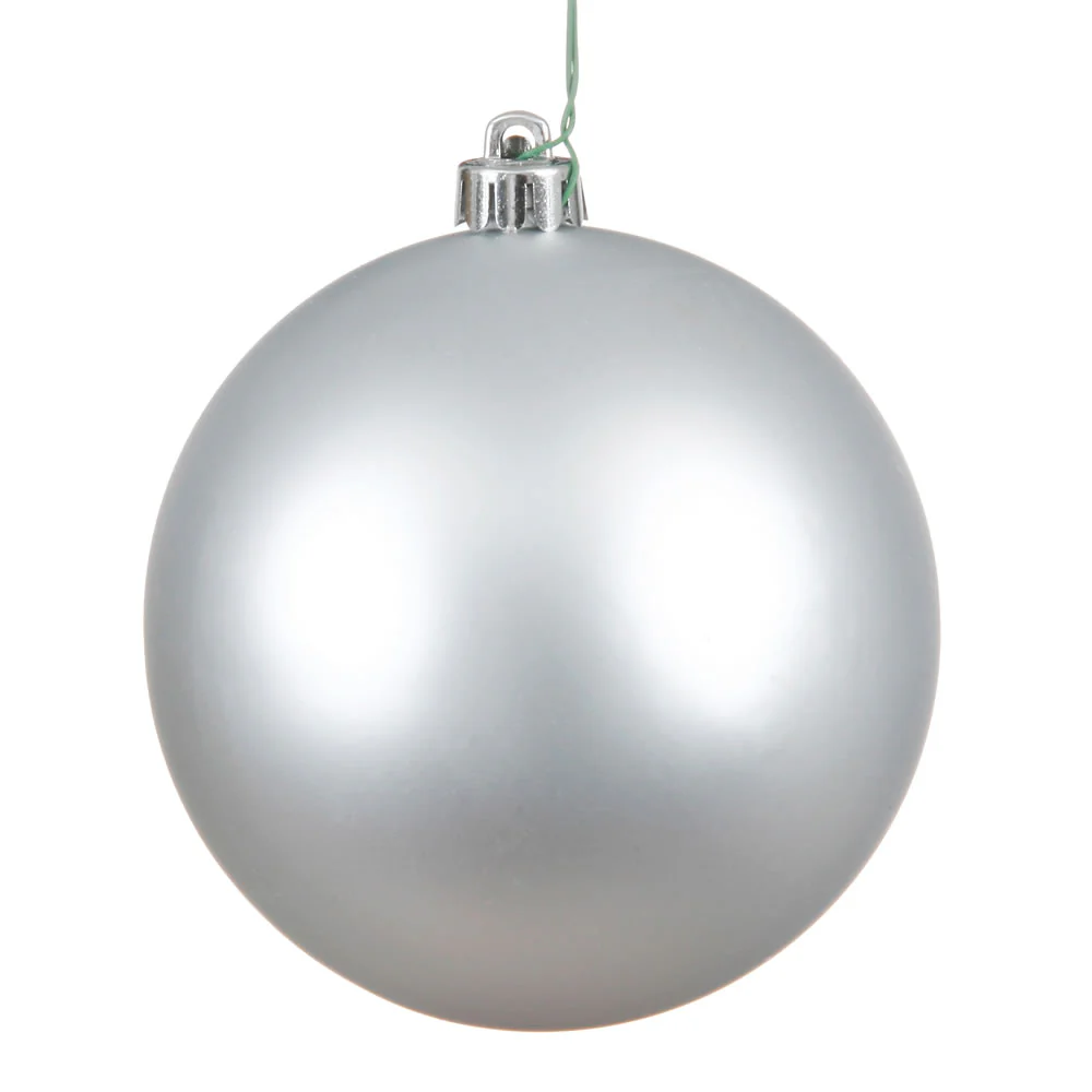 Shatterproof Plastic UV Silver Matte Ball Ornament, 8" (200MM)
