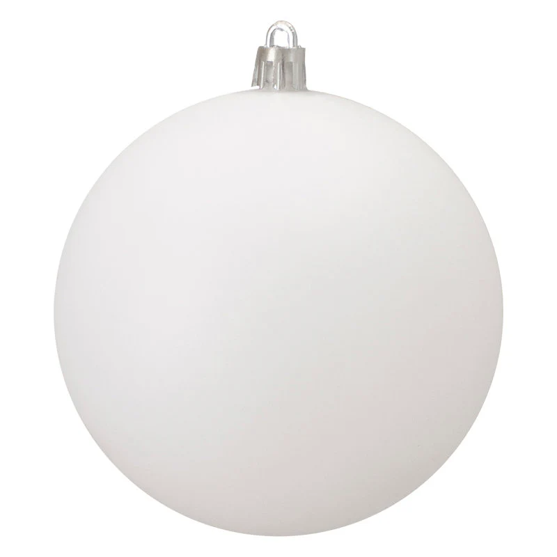 Shatterproof Plastic UV White Matte Ball Ornament, 6" (150MM)
