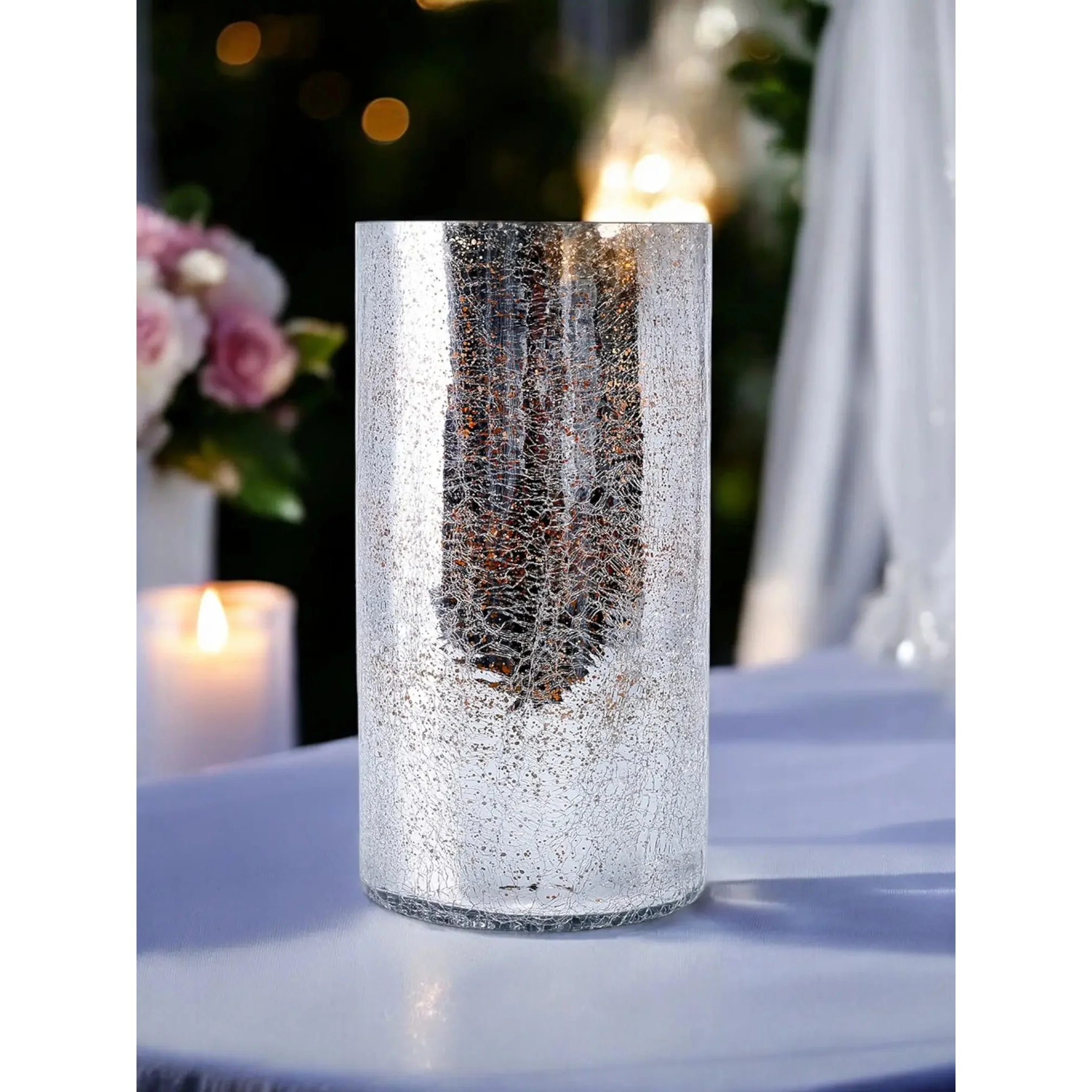 Shine Glass Cylinder Vase, 11.5"