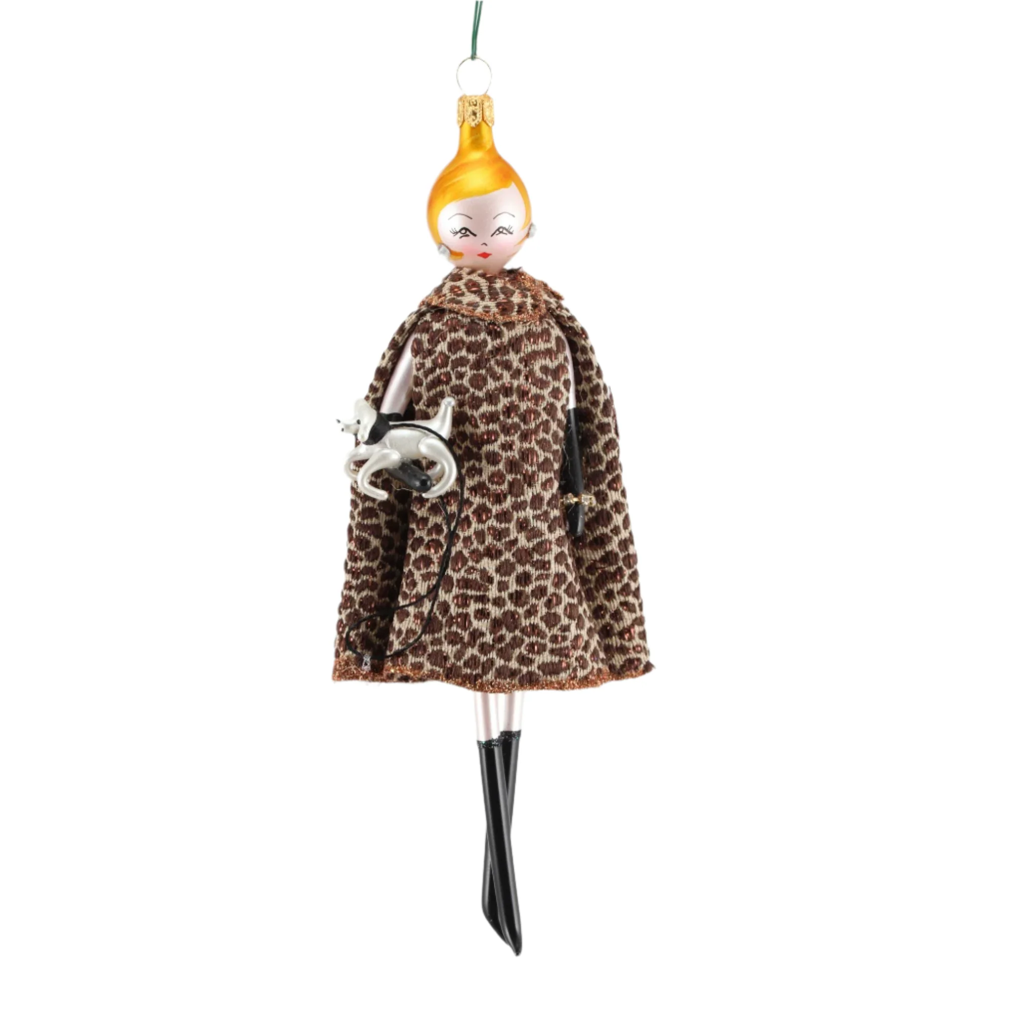 Shopper Lady W/ Dog Ornament