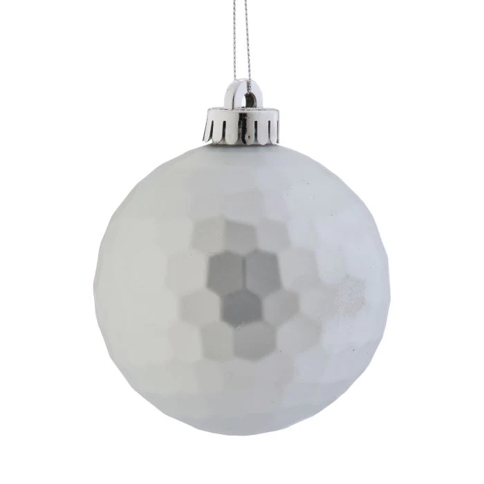 Silver Matte Mirror Ornament, 4" (Set of 4)
