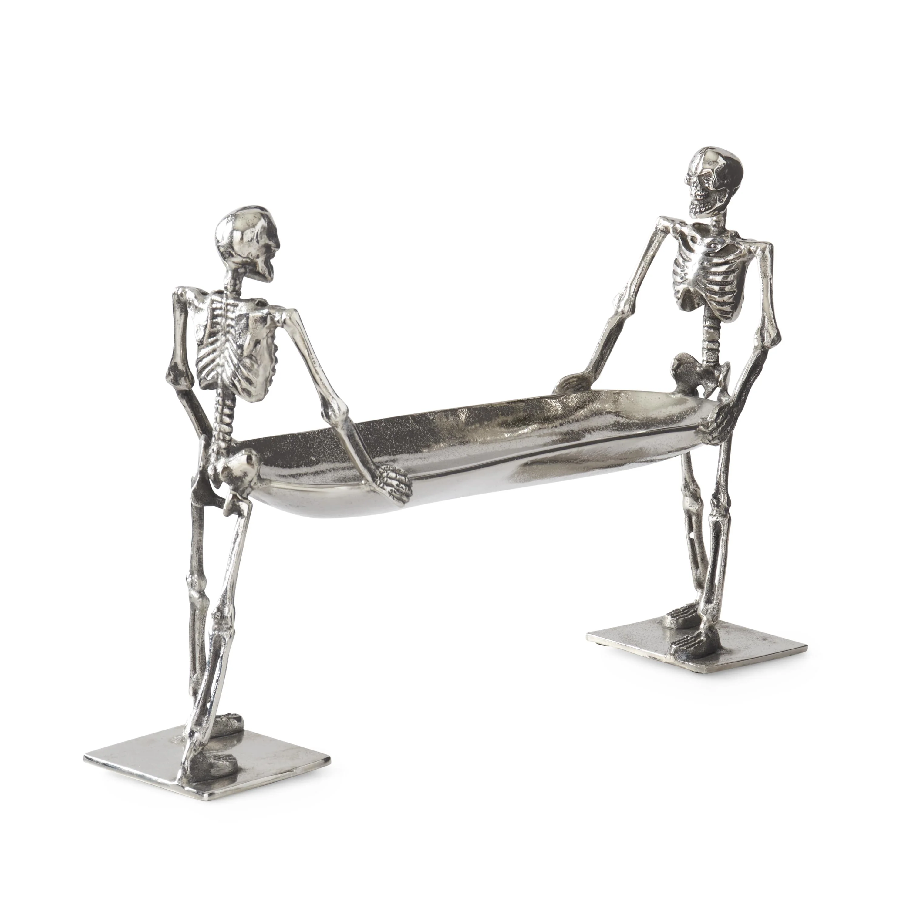 Silver Metal Double Skeleton Serving Tray, 21.75" - Image 2