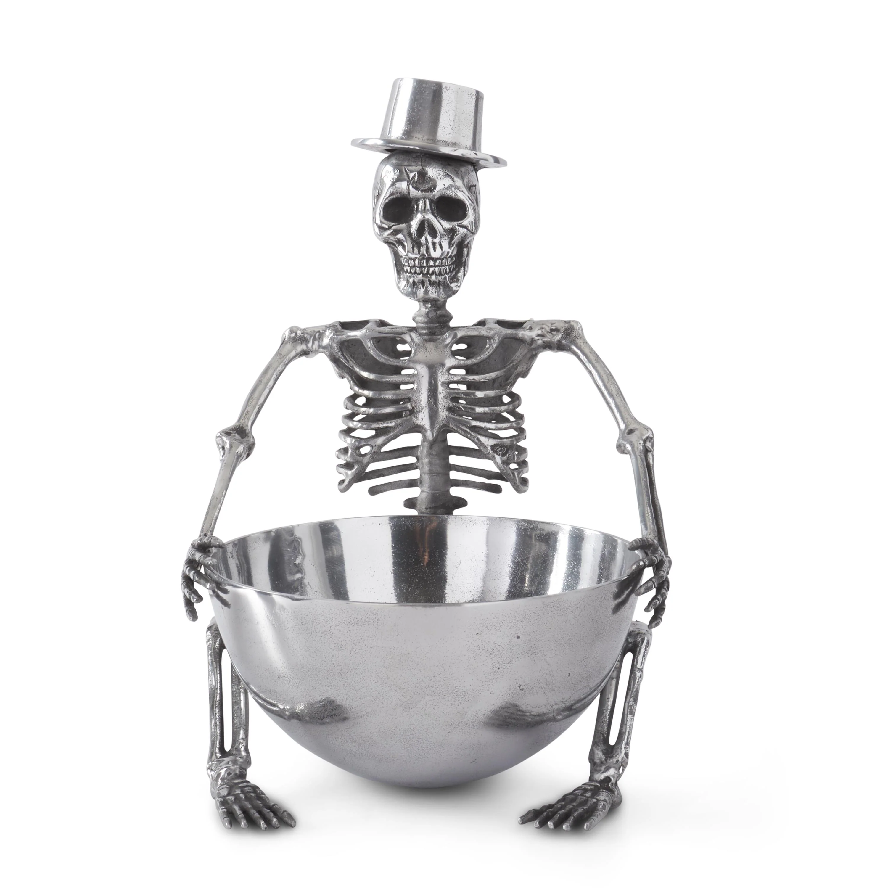 Silver Metal Skeleton Ice Bucket, 18"