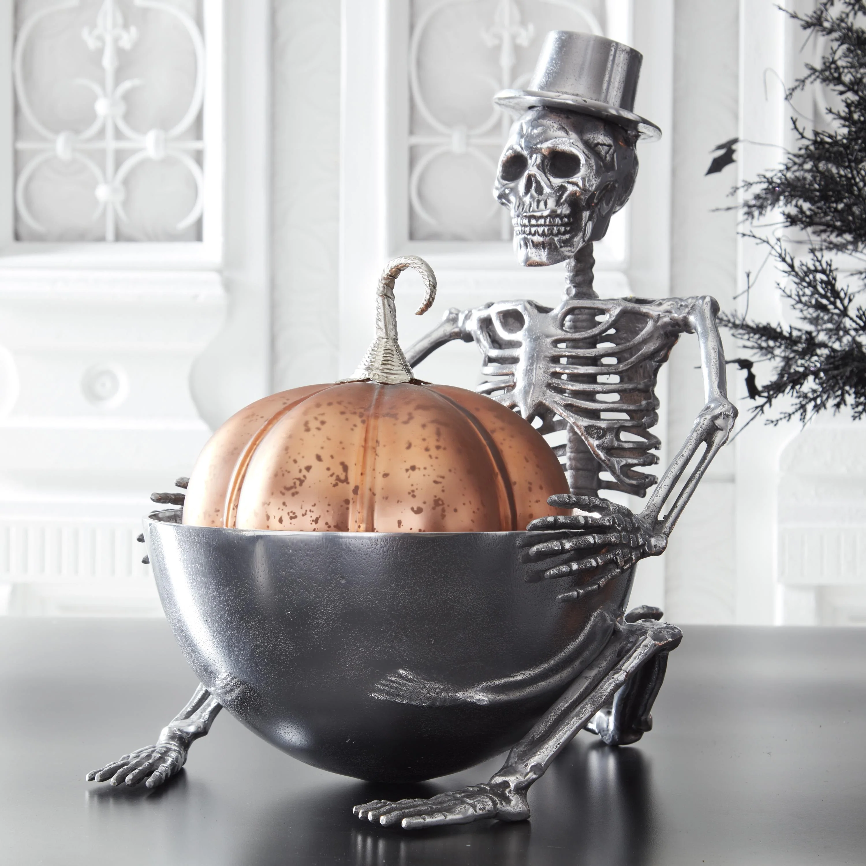 Silver Metal Skeleton Ice Bucket, 18" - Image 3