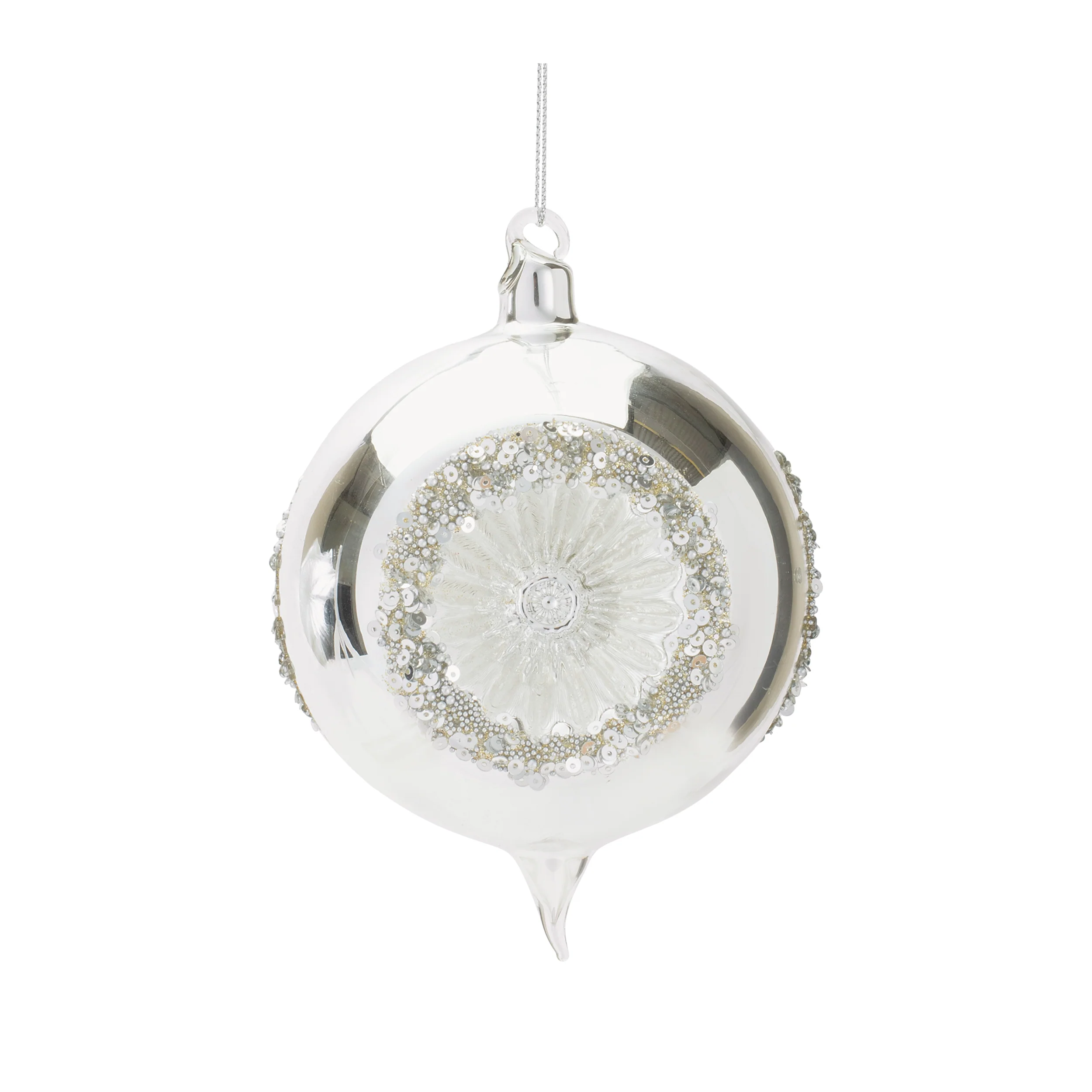 Silver Reflector Ornament, 4-5" (2 styles - sold individually) - Image 4