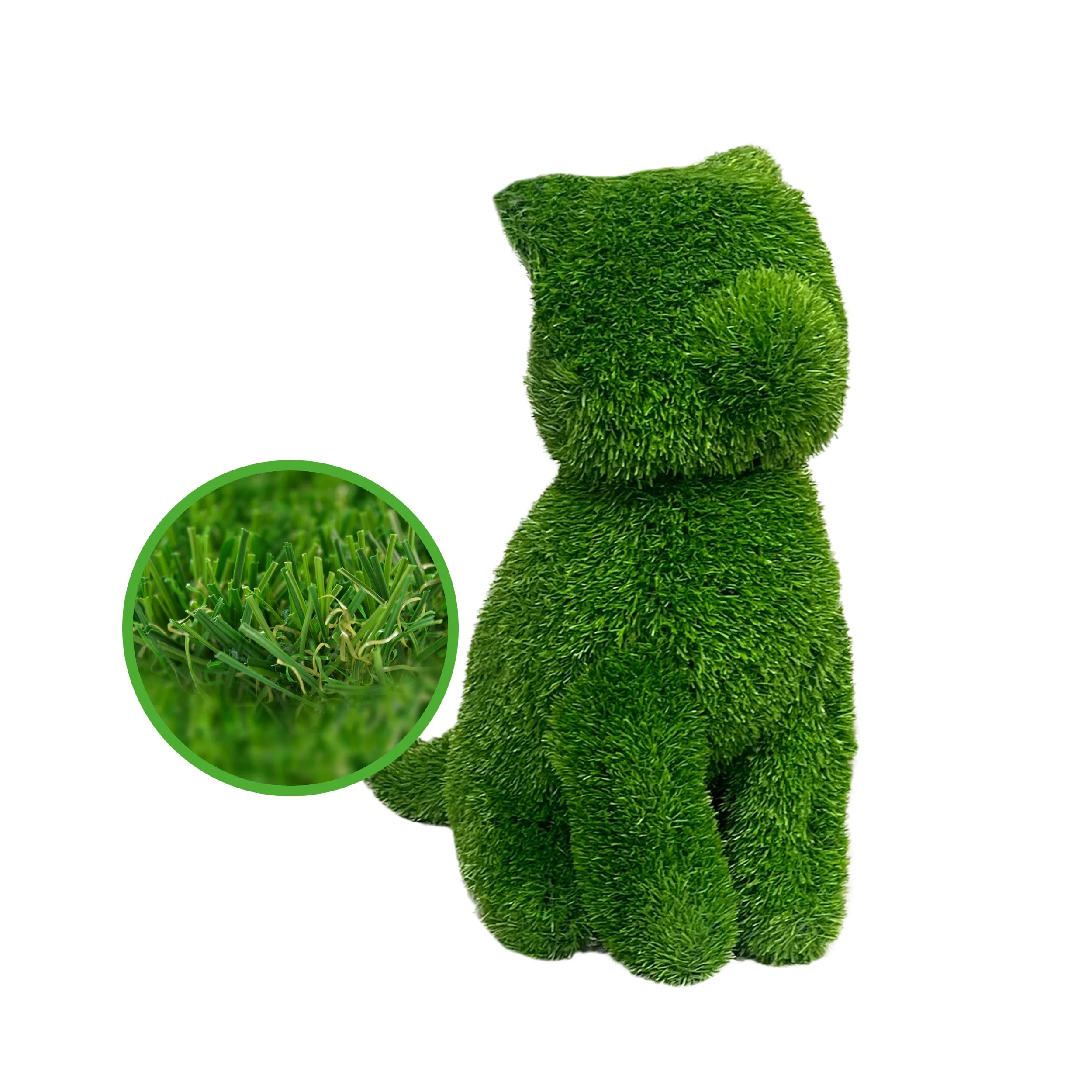 Sitting Cat Artificial Outdoor Garden Turf Topiary, 20"/26" - Image 3