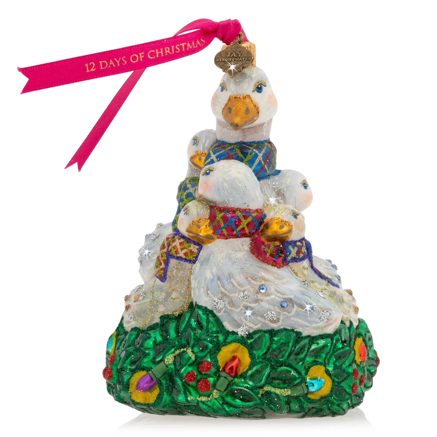 Six Geese Of Laying Glass Ornament, 5" - Image 2