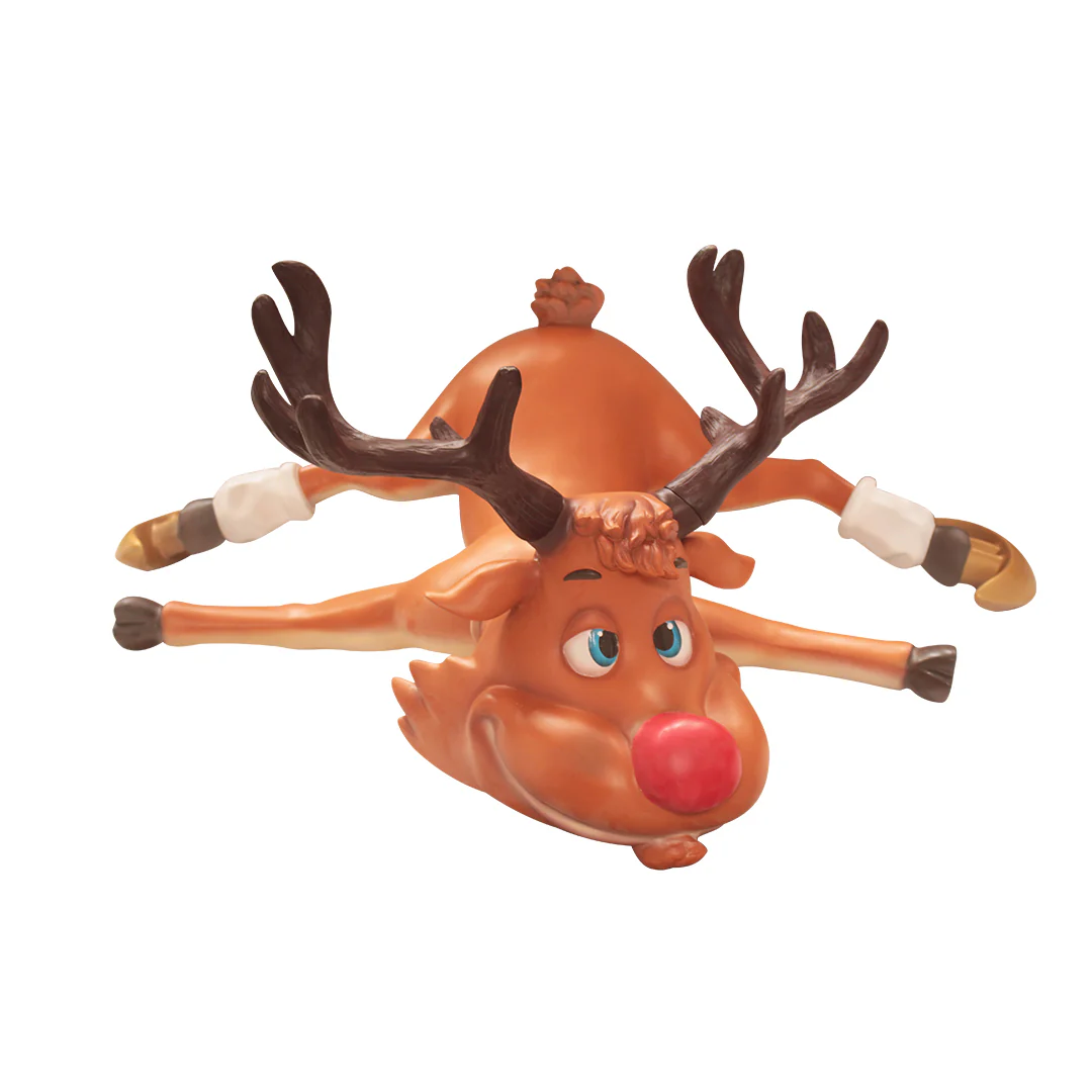 Large Fiberglass Skating Reindeer Figure, 55"