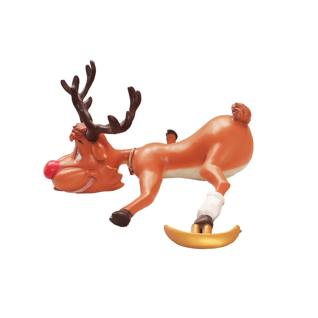 Large Fiberglass Skating Reindeer Figure, 55" - Image 4