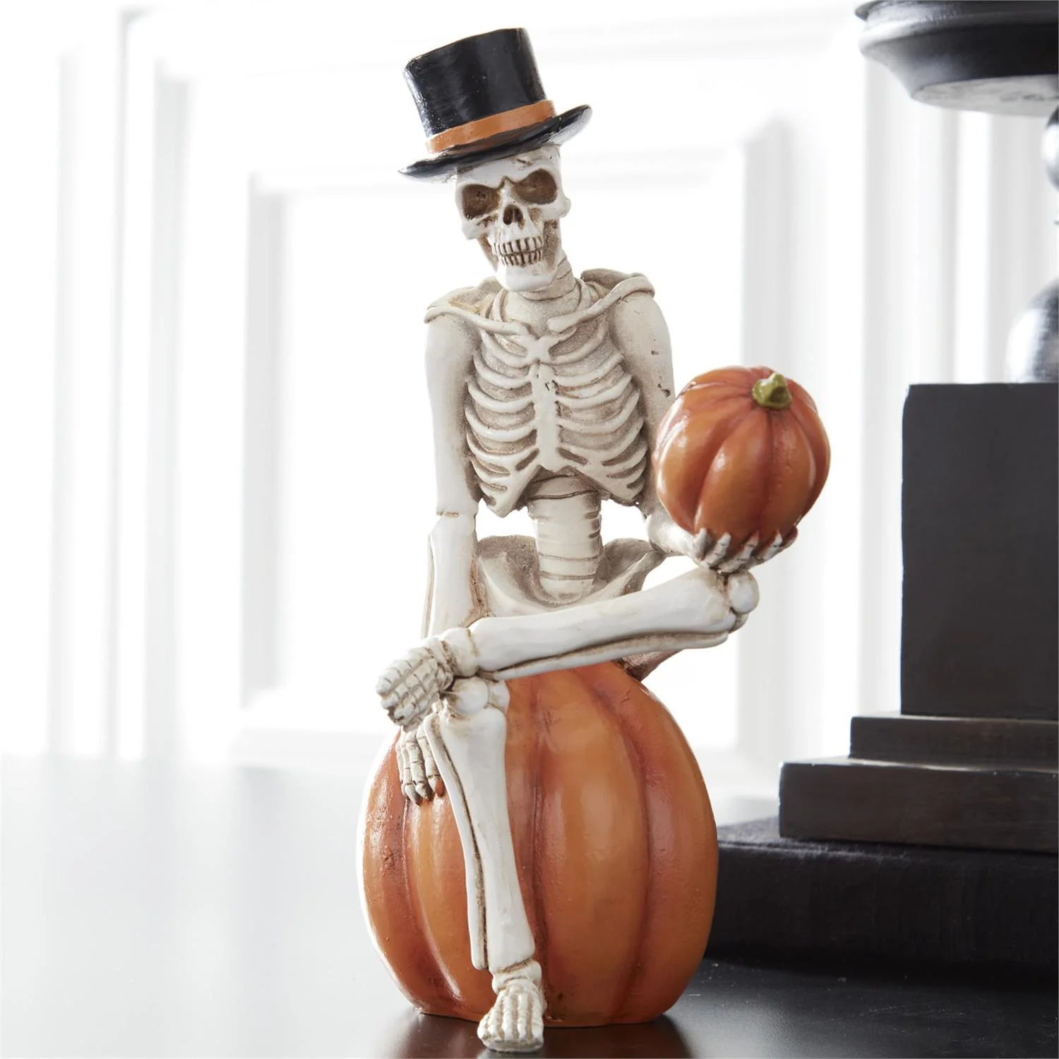 Skeleton Man on Pumpkin, 9.25" - Image 2