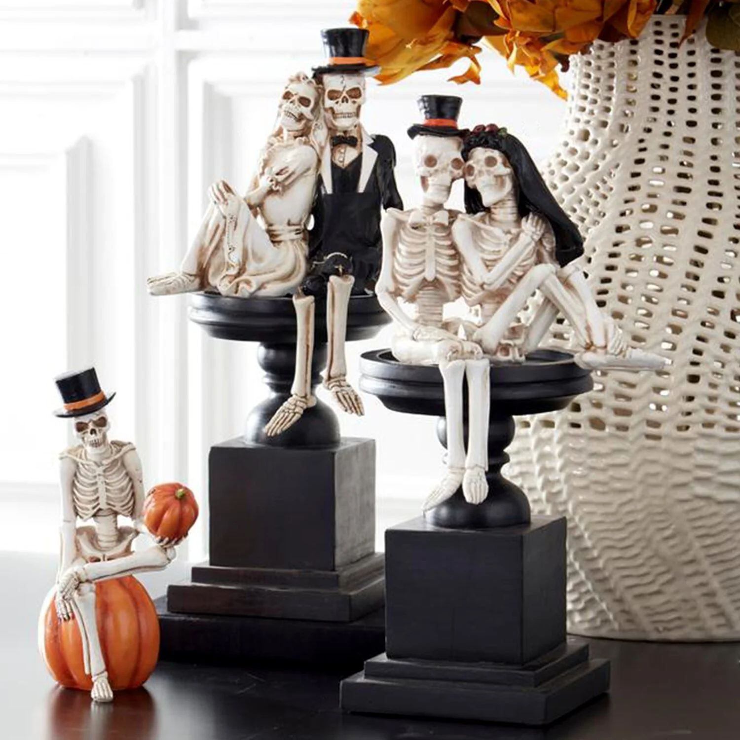 Skeleton Man on Pumpkin, 9.25" - Image 3