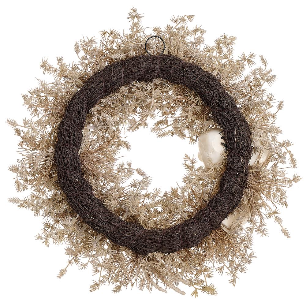Skeletons Pine Wreath, 22" (Beige/Gray) - Image 2