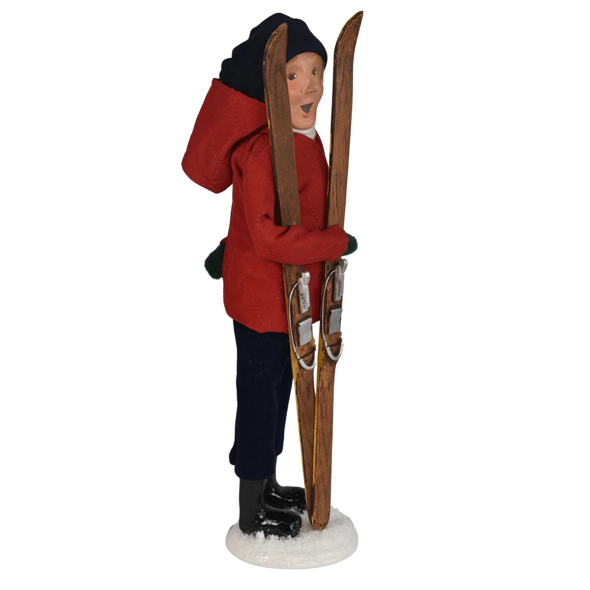 Skiing Man Caroler Figurine, 13" - Image 5
