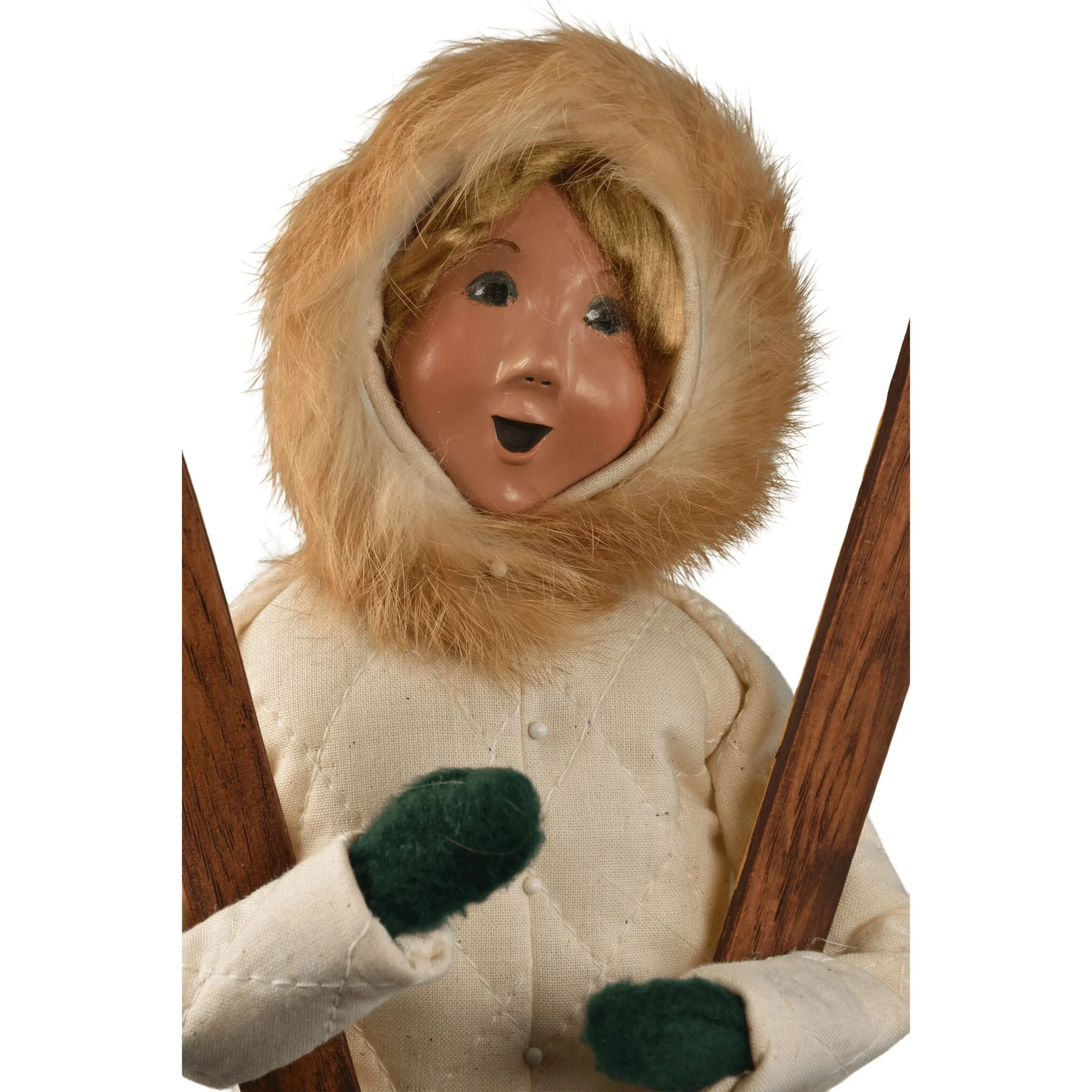 Skiing Woman Caroler Figurine, 13" - Image 2
