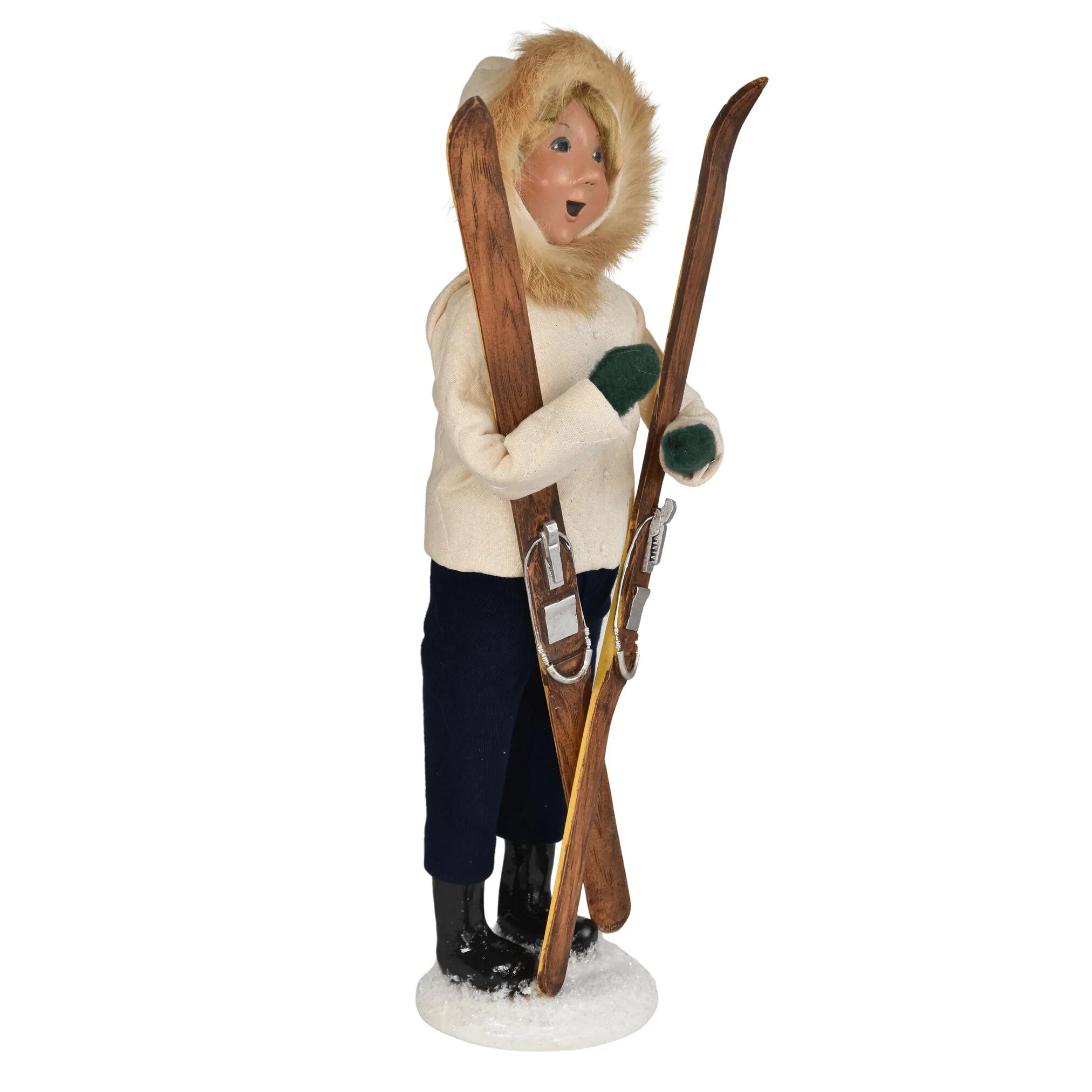 Skiing Woman Caroler Figurine, 13" - Image 5