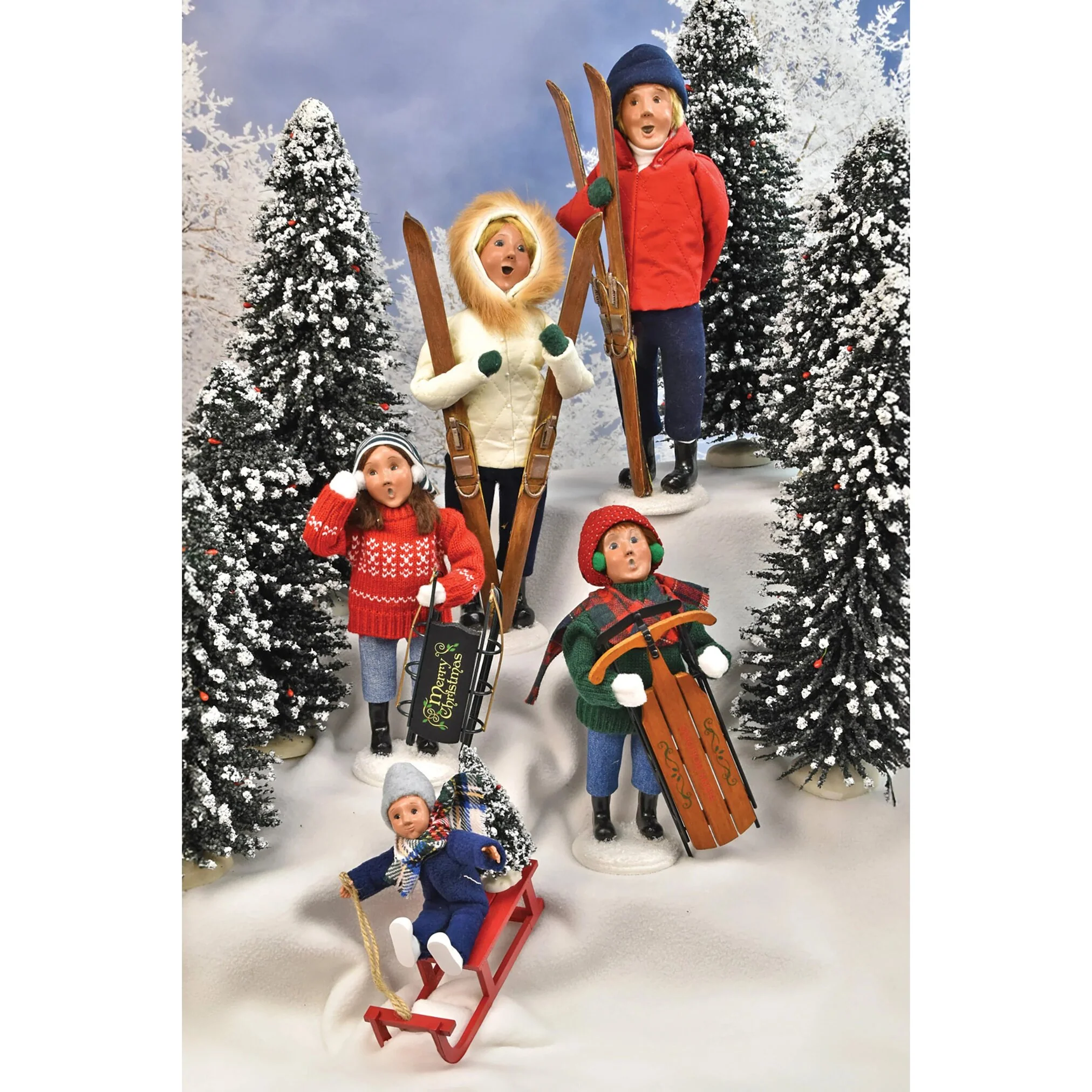 Skiing Woman Caroler Figurine, 13" - Image 7