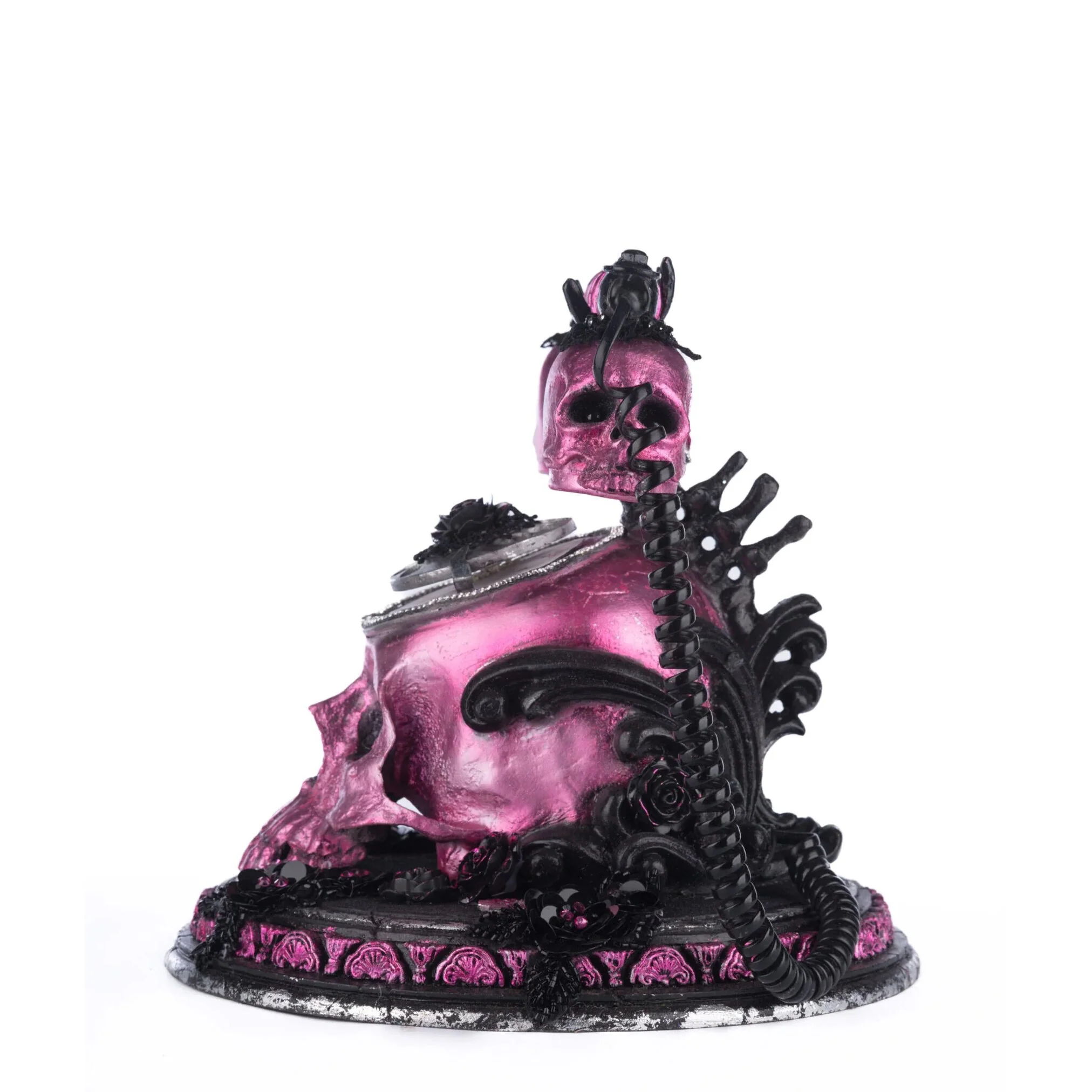Skull And Roses Phone Tabletop Figurine, 10.5" - Image 2