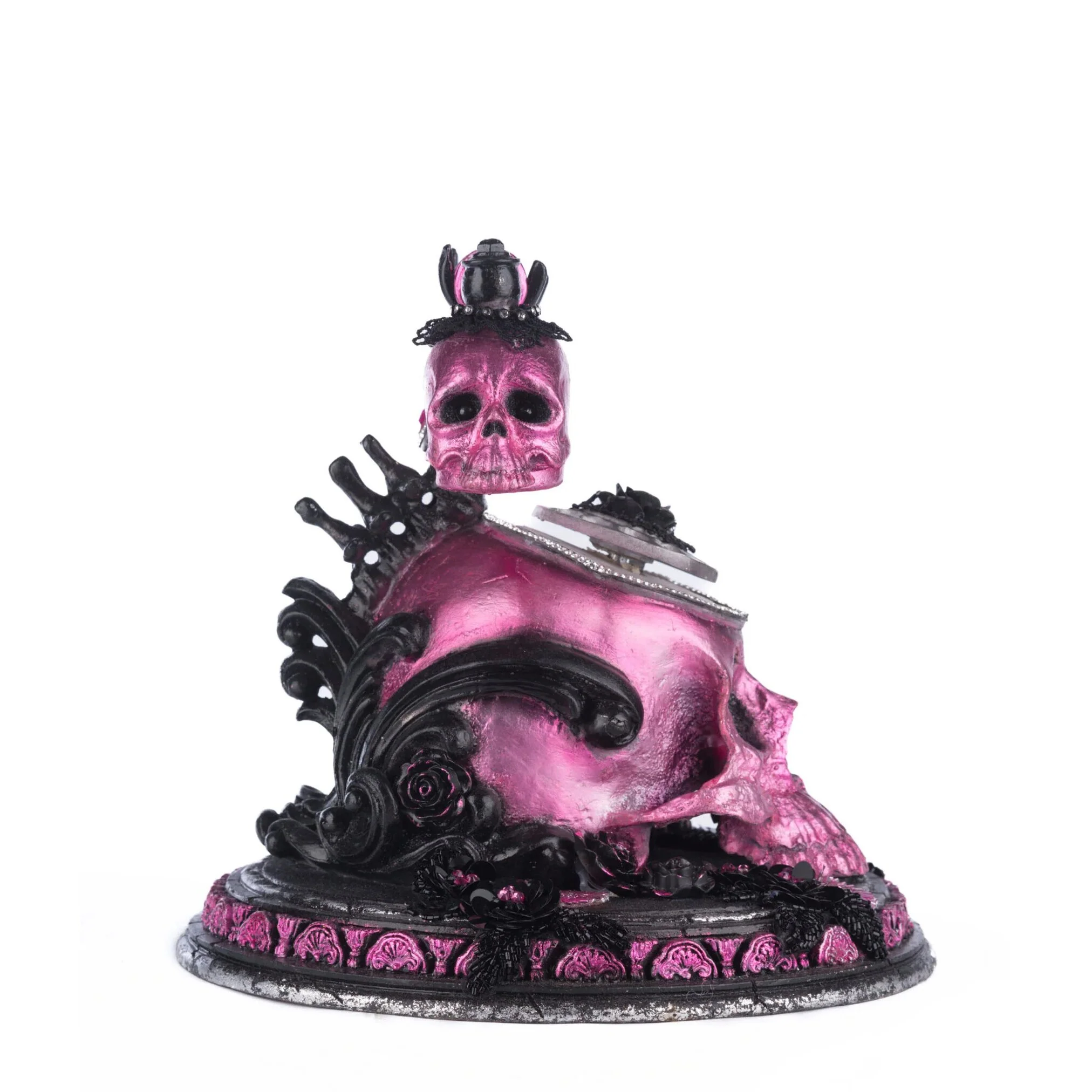 Skull And Roses Phone Tabletop Figurine, 10.5" - Image 4