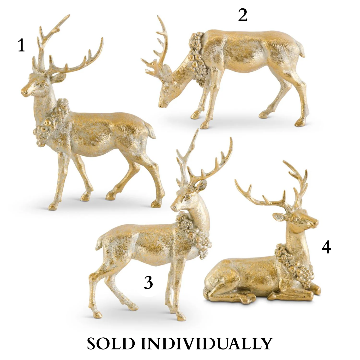 Antique Gold Resin Deer (4 Styles - Sold Individually)