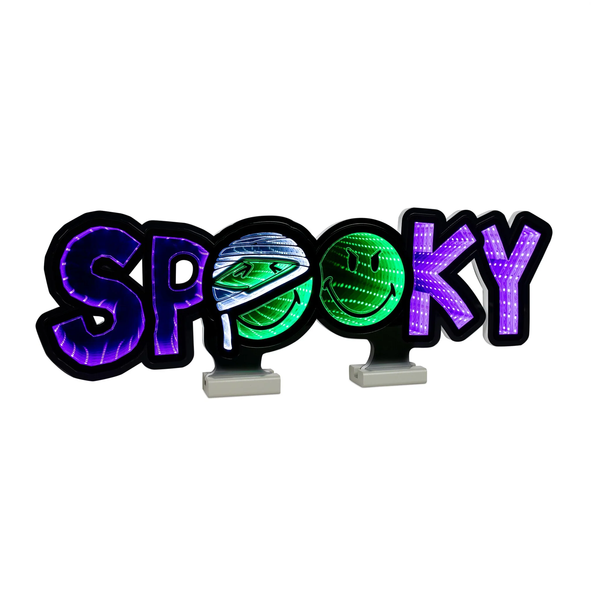 Smiley SPOOKY Infinity Light, Acrylic w/UL Plug, 24 x 8"