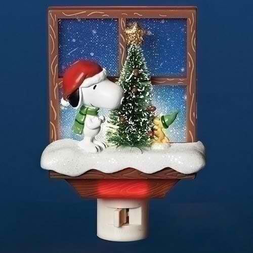 Snoopy and Woodstock Christmas Tree Night Light, 6" - Image 2