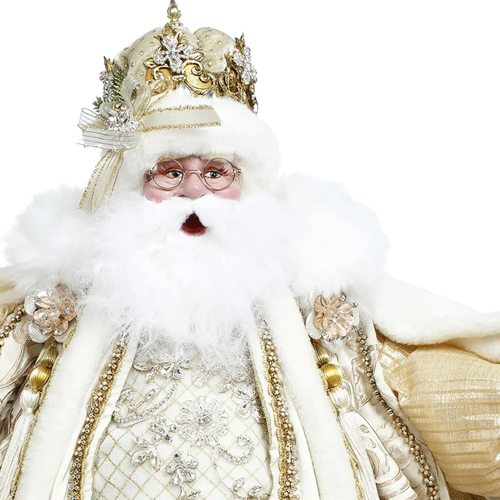 Snow and Pearls Santa Figurine, 26" - Image 2