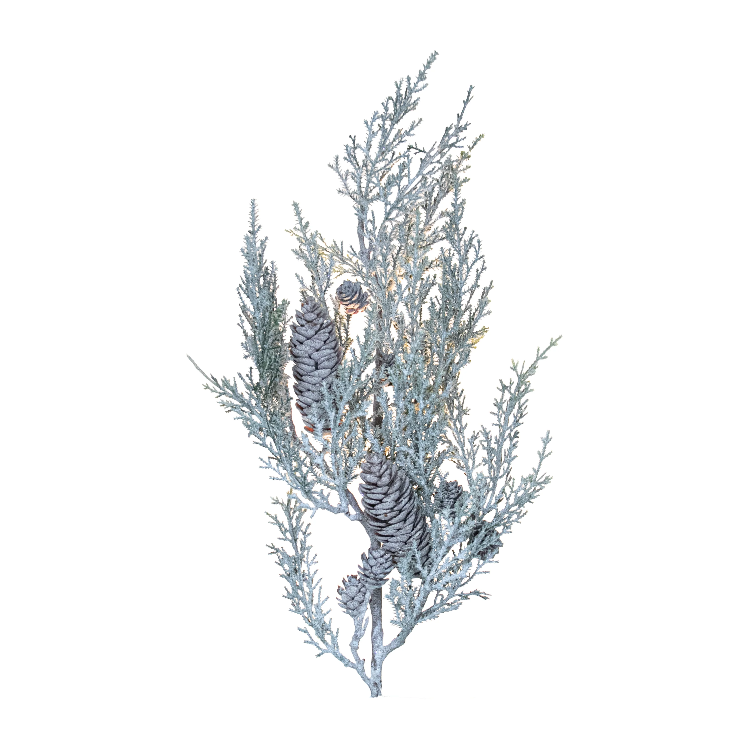 Snow Cedar Spray w/ Pinecone, 26"