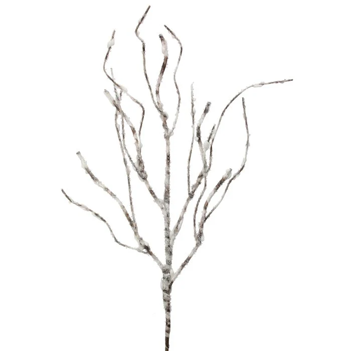 Snow Covered Frosted Birch Stem, 29"
